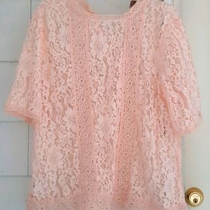Peach color Loft lace top